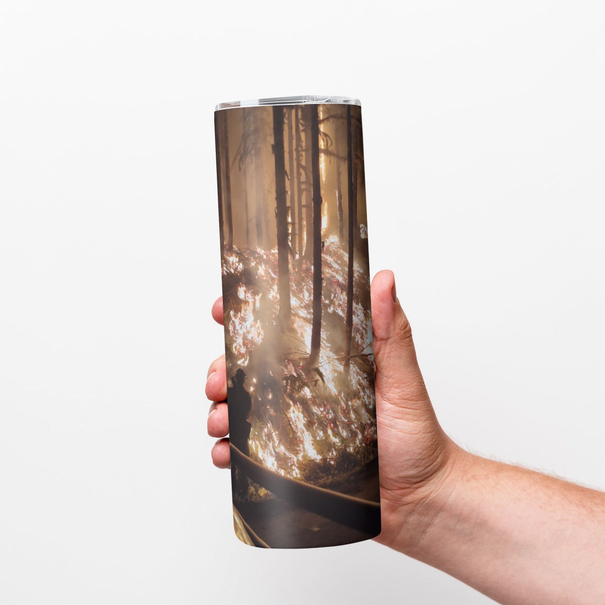Vintage Burning Forest - Custom 20OZ Straight Cup With Sliding Lid