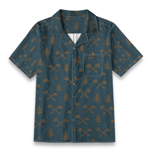 Pine & Steel - All-Over Print Men's Casual Hawaiian Short Sleeve Shirt