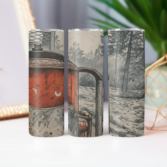 Hut w/ Forest - Custom 20OZ Straight Cup With Sliding Lid