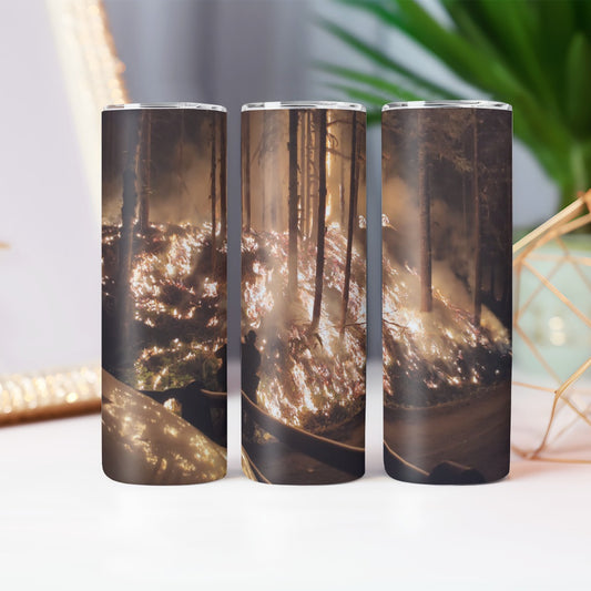 Vintage Burning Forest - Custom 20OZ Straight Cup With Sliding Lid