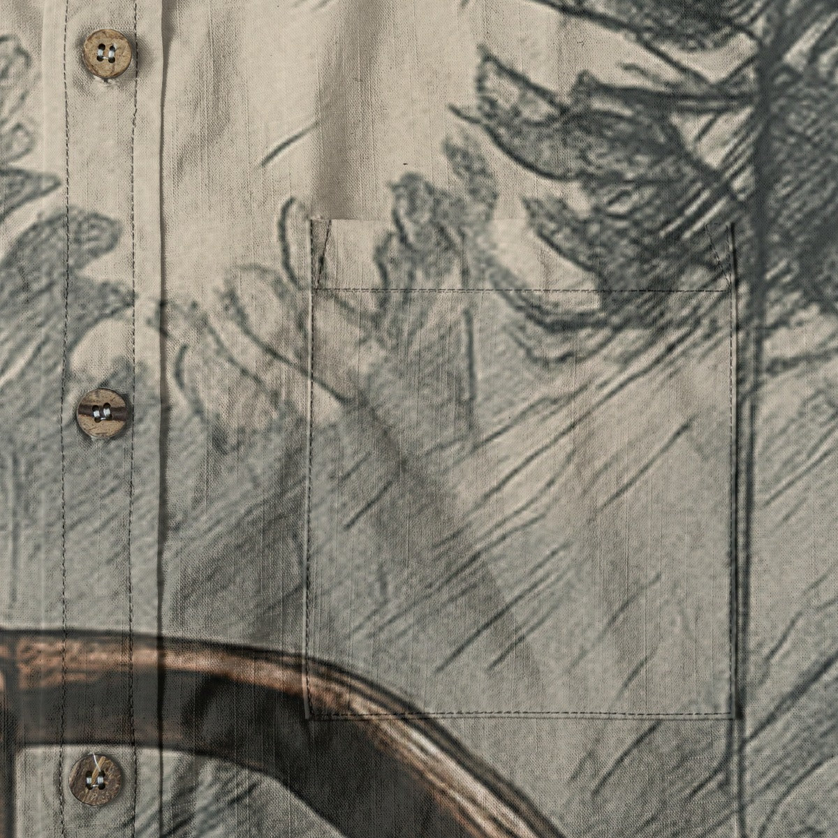 Hut w/ Forest - All-Over Print Men's Breathable Cotton Shirt