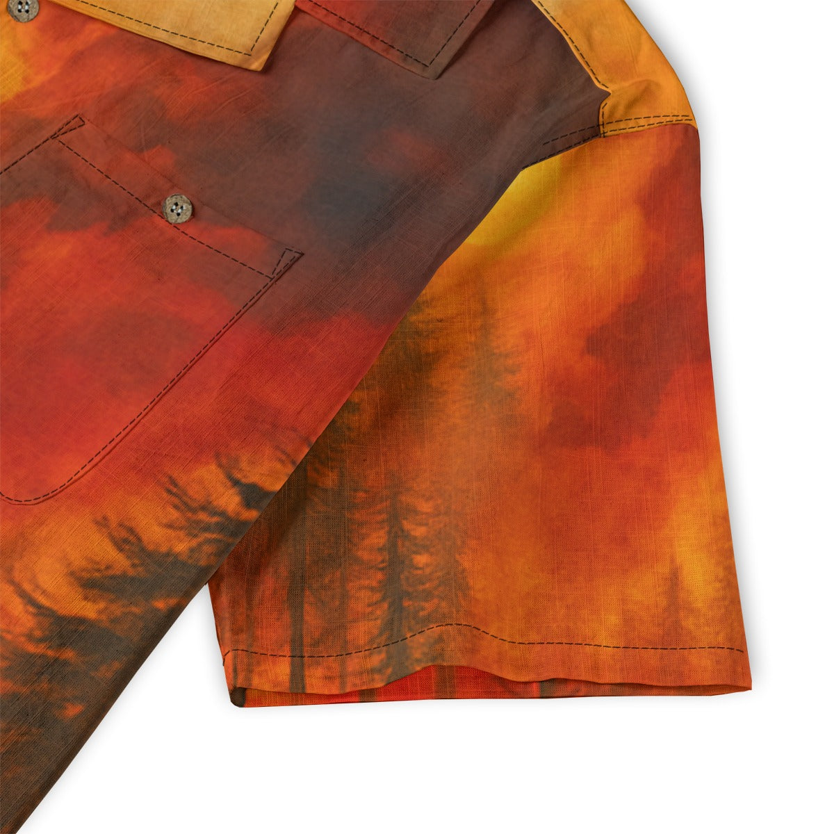 Torched Timber - All-Over Print Men's Casual Hawaiian Short Sleeve Shirt