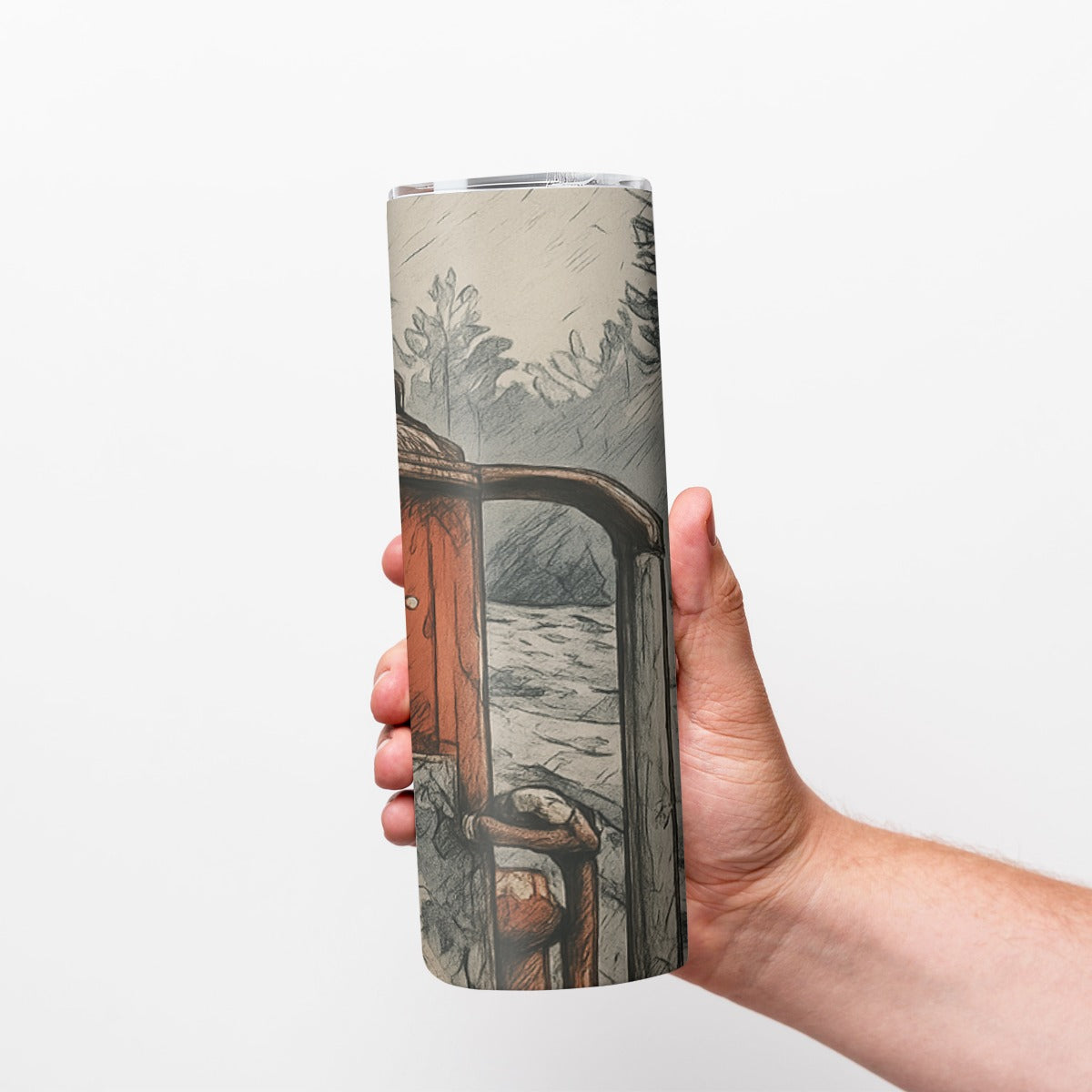 Hut w/ Forest - Custom 20OZ Straight Cup With Sliding Lid