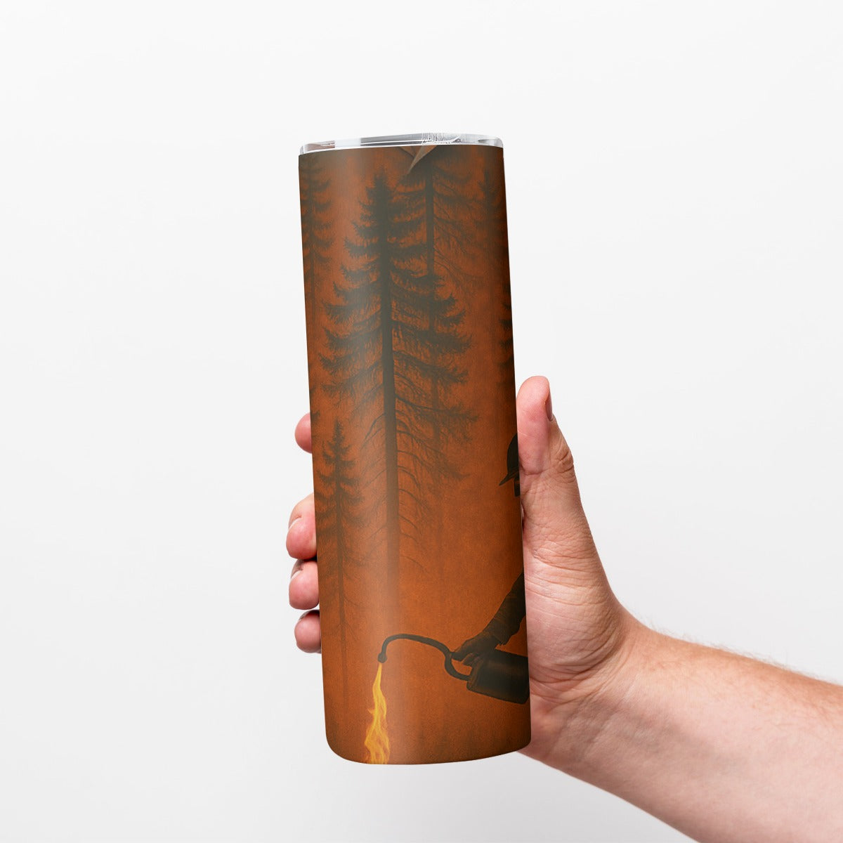 Fireman w/ Forest - Custom 20OZ Straight Cup With Sliding Lid