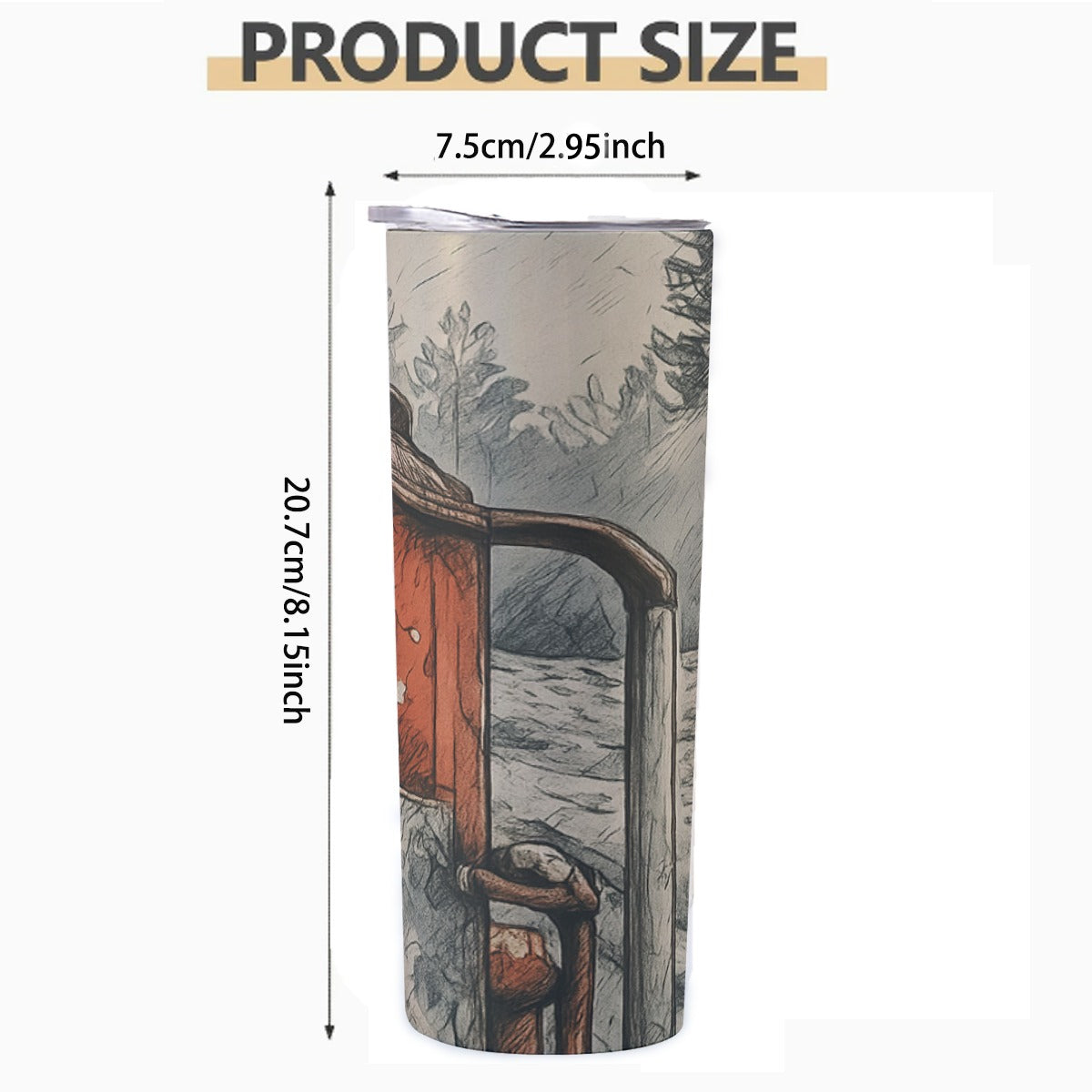 Hut w/ Forest - Custom 20OZ Straight Cup With Sliding Lid