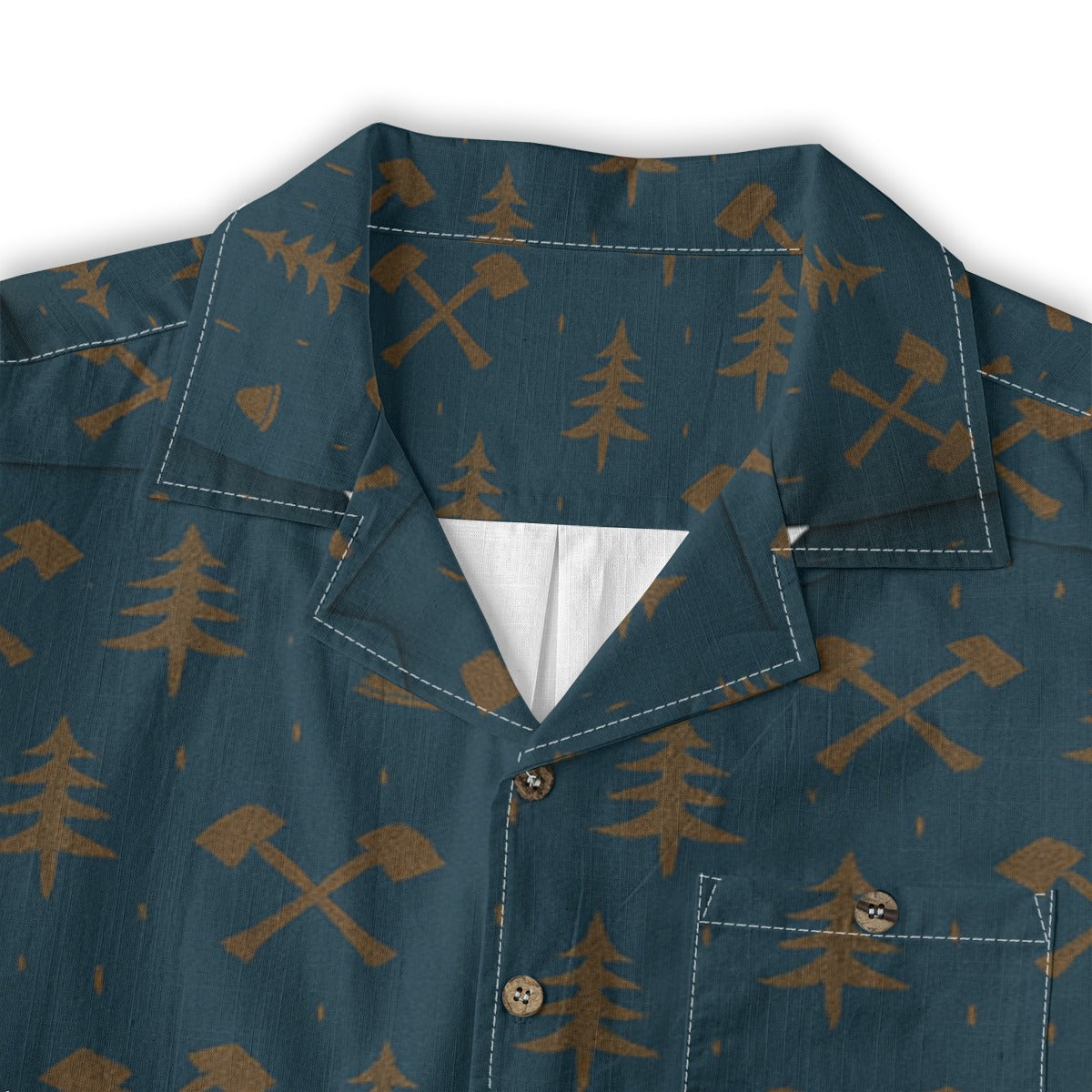 Pine & Steel - All-Over Print Men's Casual Hawaiian Short Sleeve Shirt