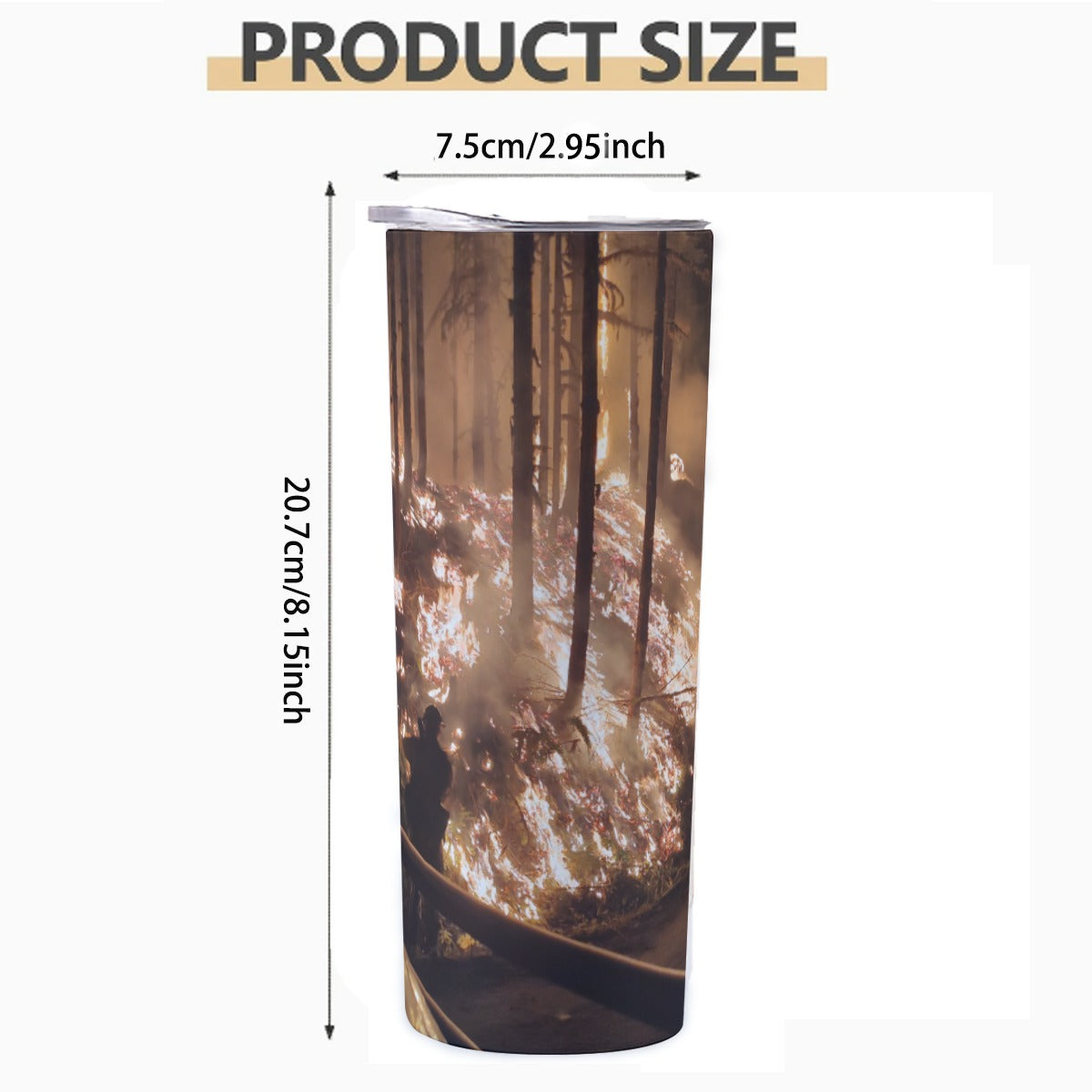 Vintage Burning Forest - Custom 20OZ Straight Cup With Sliding Lid