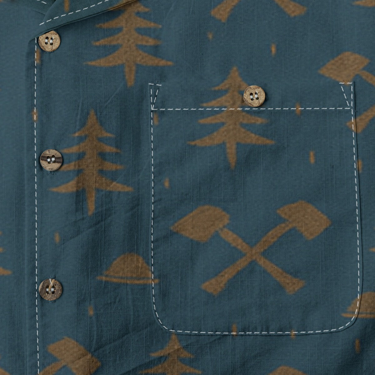 Pine & Steel - All-Over Print Men's Casual Hawaiian Short Sleeve Shirt